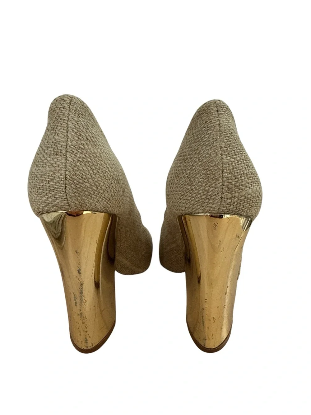 Tory Burch Madison Canvas With a Metallic Heel round toe